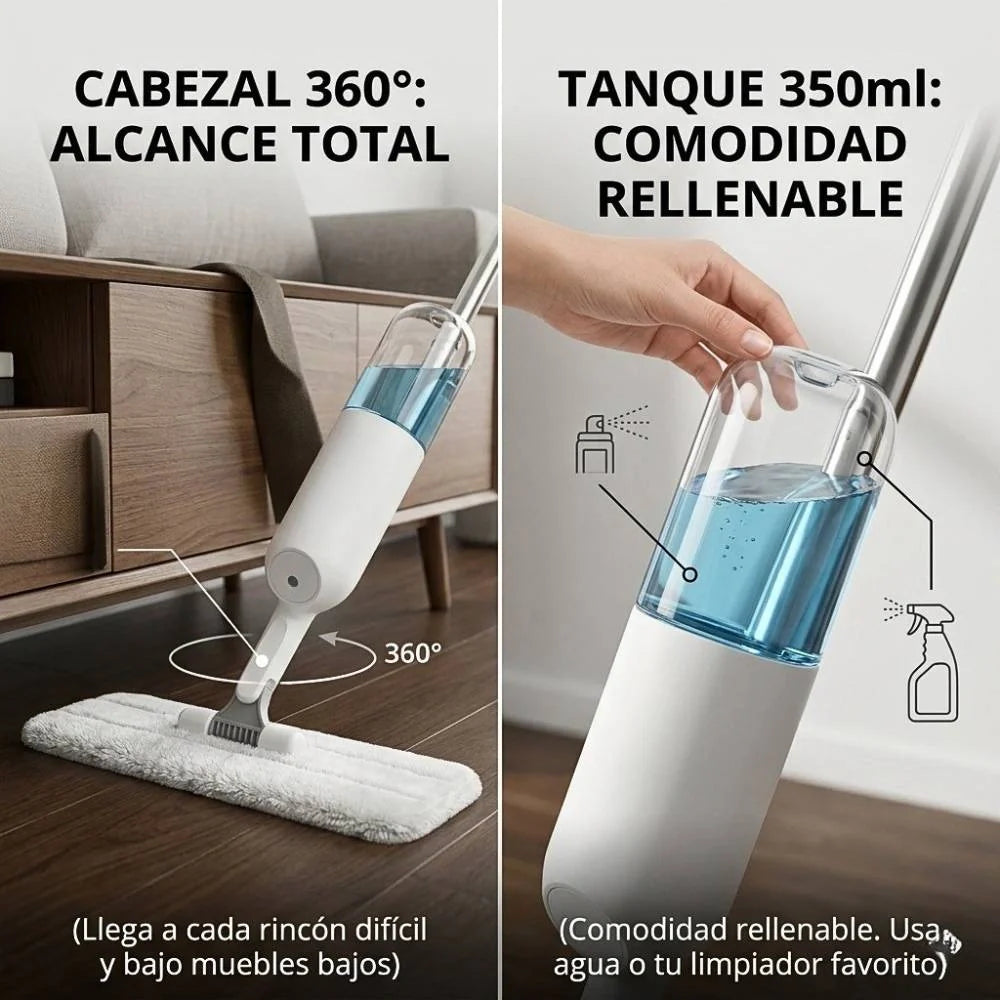 SuperSpray Mop™️: Pisos impecables en minutos y sin dolores de espalda.